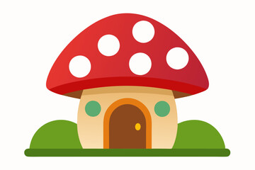 house with a mushroom vector illustration 