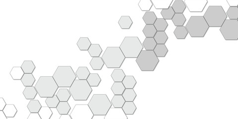 Abstract technology white geometric hexagon on transparent concept design honeycomb shape vector. 