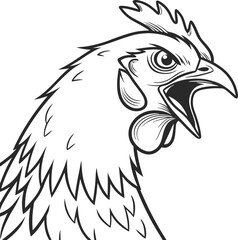 vector illustration of a rooster