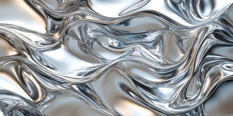 Stunning Silver Liquid Metal Abstract Design