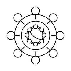 hub icon, hub line art - simple line art of hub, perfect for hub logos and icons