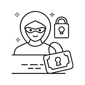 masked hacker stealing money, security clip art preview