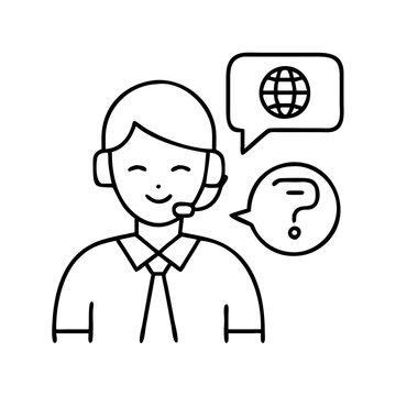 smiling customer service agent with headset clip art preview