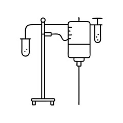 iv stand icon, iv stand line art - simple line art of iv stand, perfect for iv stand logos and icons