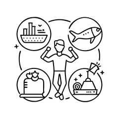 lifestyle icon, lifestyle line art - simple line art of lifestyle, perfect for lifestyle logos and icons