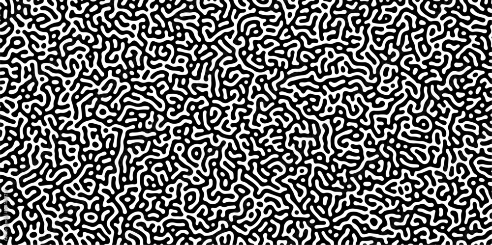 Poster abstract truing organic wallpaper turing reaction diffusion monochrome seamless pattern with chaotic