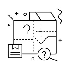lost package icon, lost package line art - simple line art of lost package, perfect for lost package logos and icons