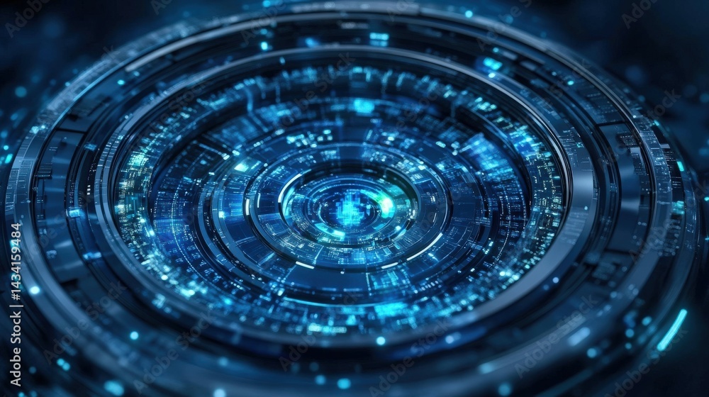 Poster advanced technological circular interface
