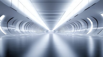 Futuristic White Tunnel Corridor