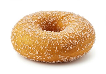 Sugared donut close up isolated on white background