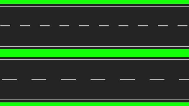 Animated Roadway with Moving Perspective in Scenic Environment. 