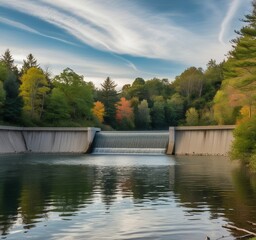 Beautiful water dam with nice nature view