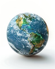 Fototapeta premium Realistic texture planet Earth model high resolution picture