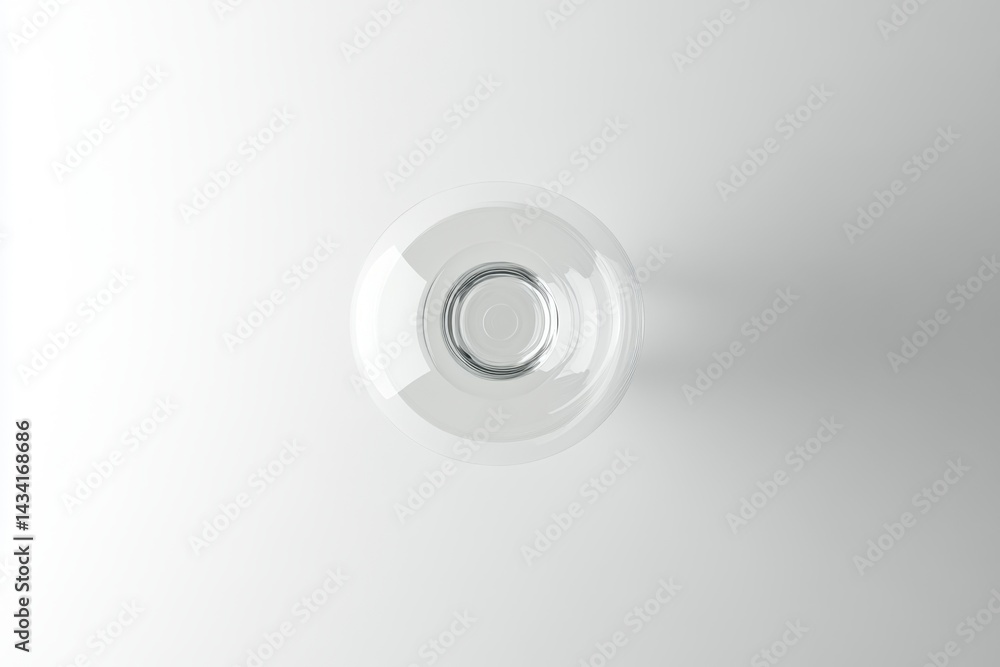 Poster elegant glass bowl on white backdrop showcasing clean lines and simplicity in a minimalist style wit