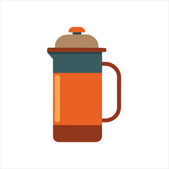 Thermos Container Vector Icon Hot Drink Silhouette Illustration
