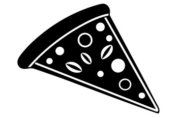 pizza slice silhouette vector 