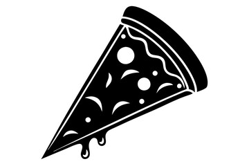 pizza slice silhouette vector 