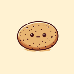 Cute cartoon potato character with a simplistic design and expressive face