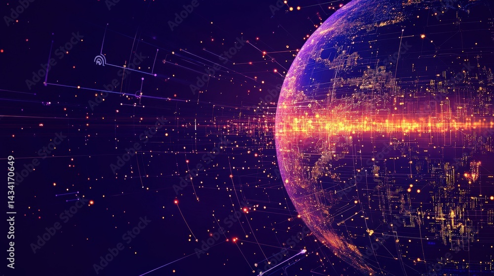 Poster global network connection visualization