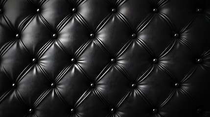 Naklejka premium Luxurious Black Leather Upholstery with Gold Studs