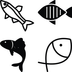 Obraz premium Fish Bundel simple icon. Vector ICON all icon Viktor 