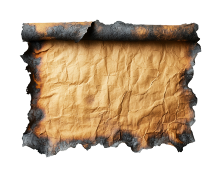 Burnt scroll unveiling ancient secrets digital isolated on transparent background
