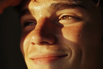 Fototapeta premium Portrait woman closeup positive expression