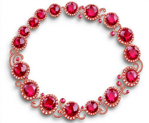 Obraz premium delicate rose gold frame tiny ruby accents elegant border