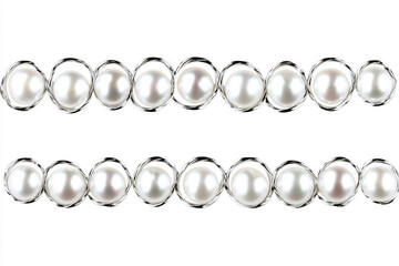 Obraz premium delicate silver frame embedded tiny pearls elegant border