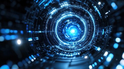Obraz premium Abstract Futuristic Technological Tunnel