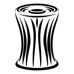 Abstract black and white graphic image of a goblet shape design