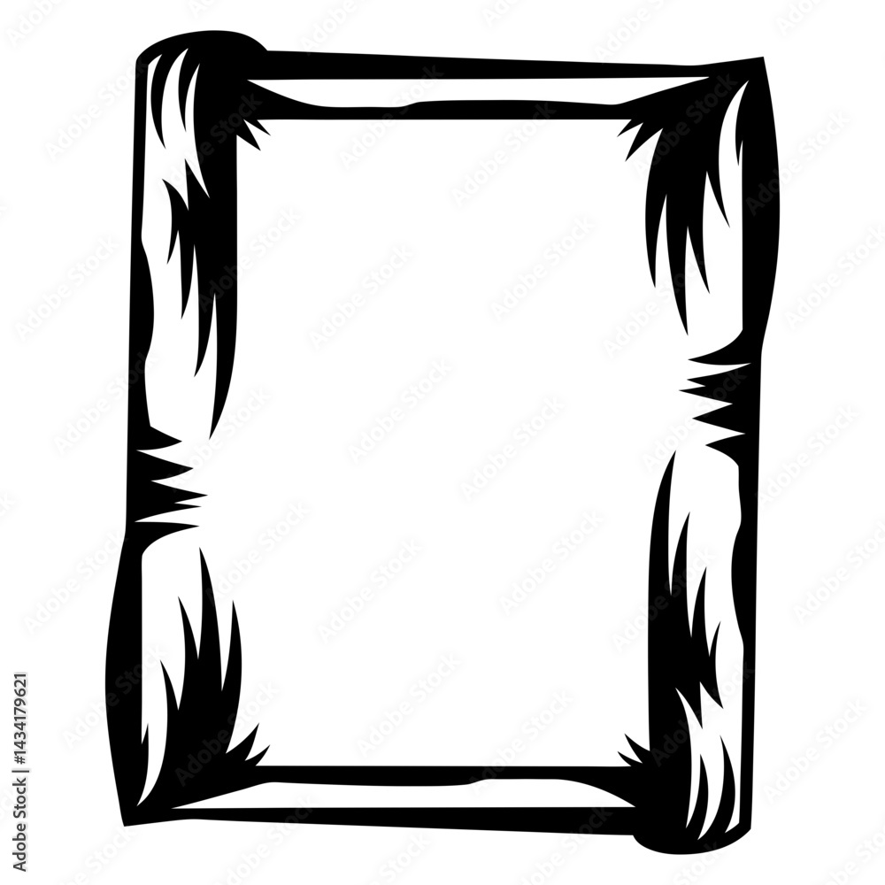 Poster abstract black border frame with jagged edges and a modern design
