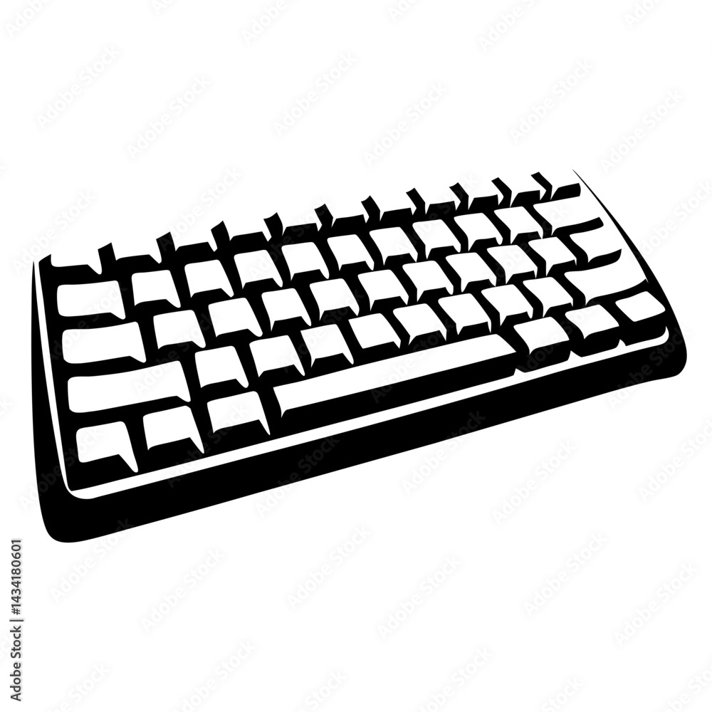 Aufkleber a minimalistic black and white vector illustration of a computer keyboard