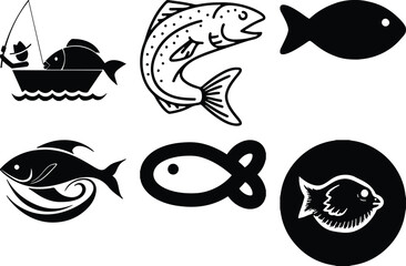 Fish Bundel simple icon. Vector ICON all icon Viktor	