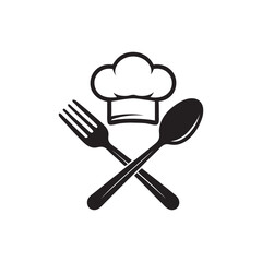 spoon and fork and chef logo