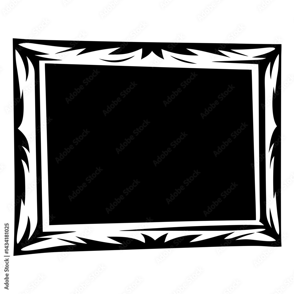 Poster decorative black and white frame with abstract design elements for art display