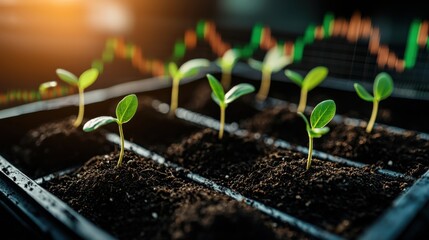 The image showcases young seedlings emerging from soil, symbolizing growth, potential, and the connection between nature and nurtured development.