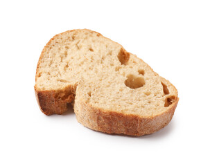 Piece of fresh bread isolated on white