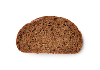 Piece of fresh bread isolated on white, top view