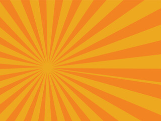 Obraz premium Yellow and red banner with Sun rays, yellow comic background. Sunburst background