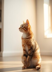 Serene Feline Companion in a Warm Home