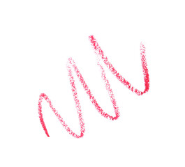 Beautiful lip pencil strokes isolated on white, top view