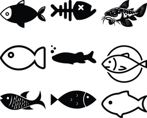 Fish Bundel simple icon. Vector ICON all icon Viktor	