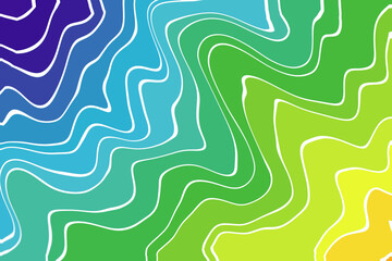 abstract white line background with a combination of blue, green and yellow
