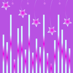 Abstract Background with Gradient Stars and Vertical Bars