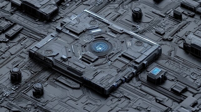 Futuristic Circuitry Core Unit