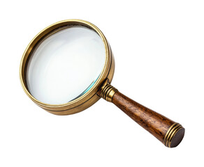 Investigating details with a magnifying glass product bright light isolated on transparent...
