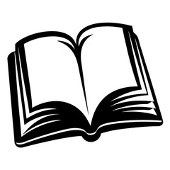 Illustration of an opened book, perfect for educational or literary themes