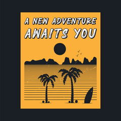 Summer time, summer vacation poster design