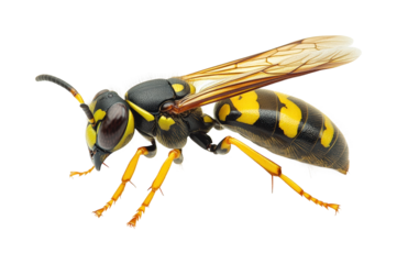 Vibrant yellow jacket wasp natural habitat insect isolated on transparent background